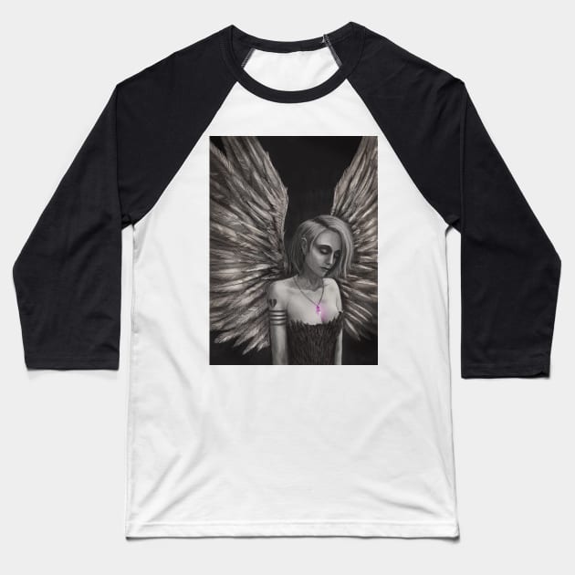 Angel Baseball T-Shirt by LonelyWinters